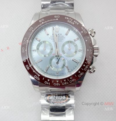 Better Factory Rolex Daytona Ice Blue Baguette 40mm Watch Super Clone 1:1 BTF 4130 Movement 904L